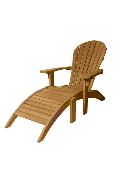 Kayu®️ Adirondack Teak Lounge Chair with Foot Rest [Kayu Teak]